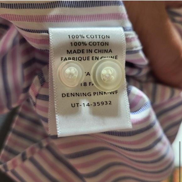 Untuckit Shirt Mens XL Slim Fit Pink Striped Long Sleeve Denning Button Down - Picture 5 of 8